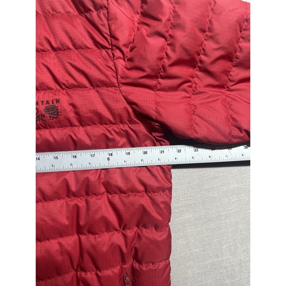 Mountain Hardwear Alphine Puffer Jacket Down Quilted Coat Mens Medium Red Zip - Picture 11 of 12